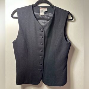 Talbots Black Wool Vest 4 Vintage Structured Classic Traditional Chic Ladcore